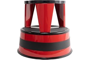 Cramer Kik Step Steel Step Stool - Two Step Stool, Holds 350 lbs (Red)