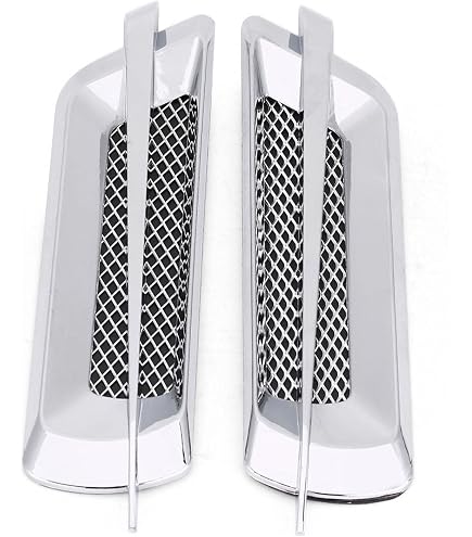 Left Driver Side Fender Vent Chrome Molding For Ford Escape 2013-2015 - ABS Black & Silver, FO1266100 Replacement