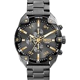 Diesel Men's Watch, Spiked Stainless Steel Chronograph Diesel Watch for Men