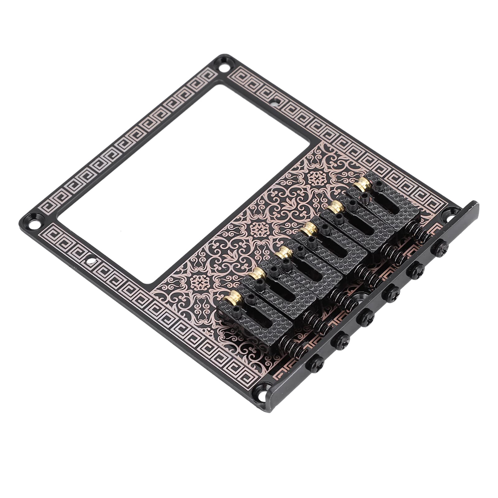 Guitar Bridge, Durable Saddle Bridge with Screws Wrench for TL Telecaster Electric Guitars Humbucker Pickup Slot (Black Kaleidoscope)