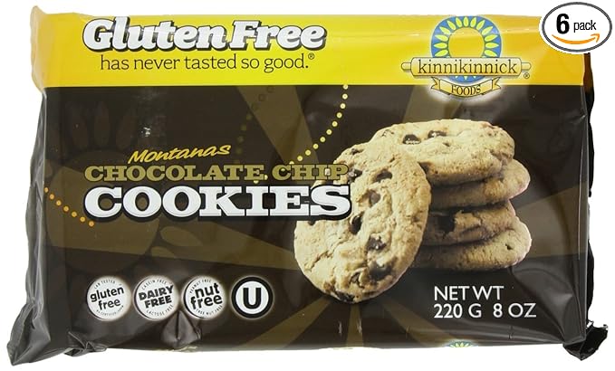 Kinnikinnick Gluten Free Cookies Montana Chocolate Chip 8 Ounce Pack Of 6 Amazon Com Grocery Gourmet Food