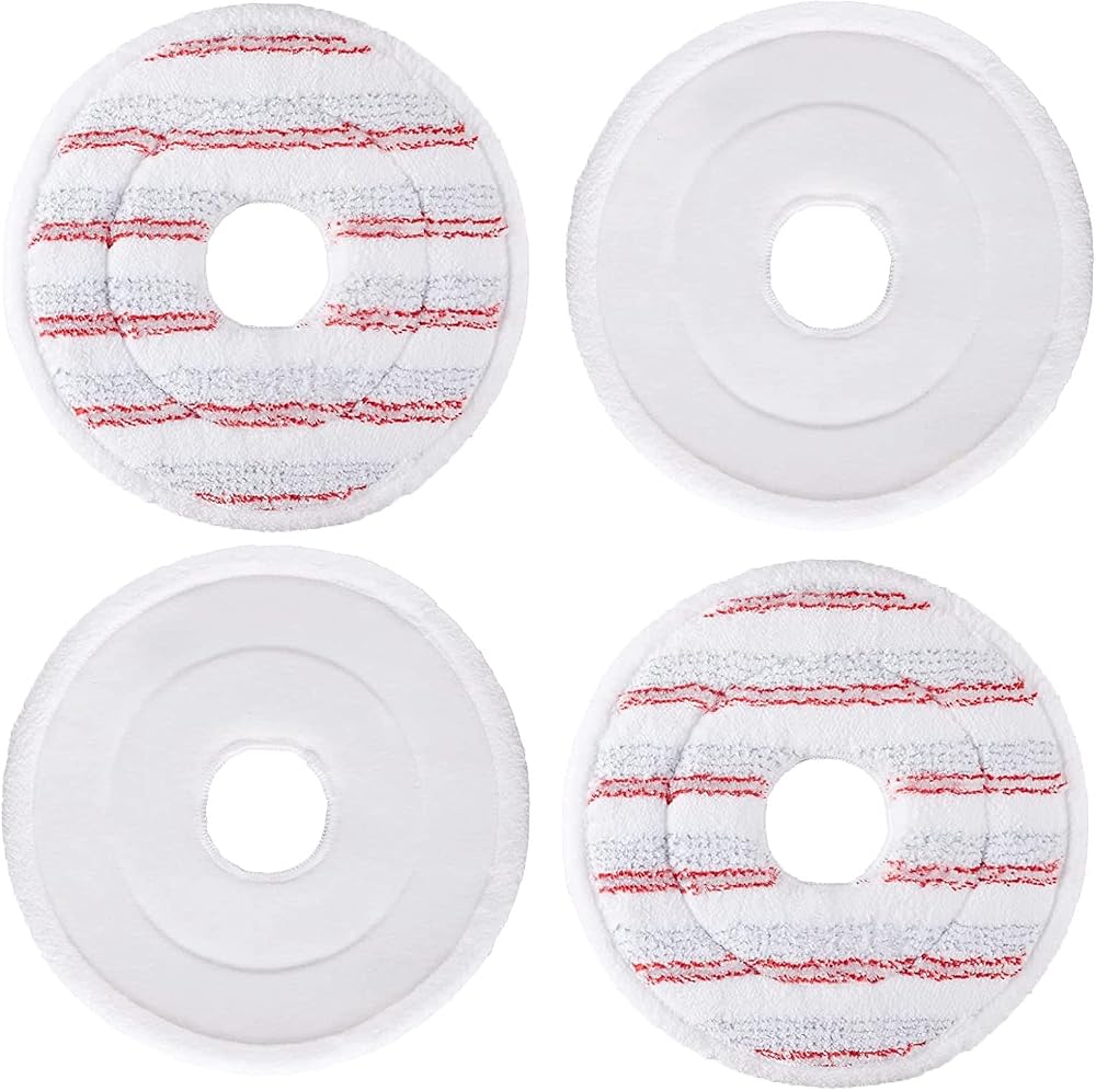 JILAN 4PK Mop Head Pads for Vileda Spin & Clean Mop Refill Washable Microfiber