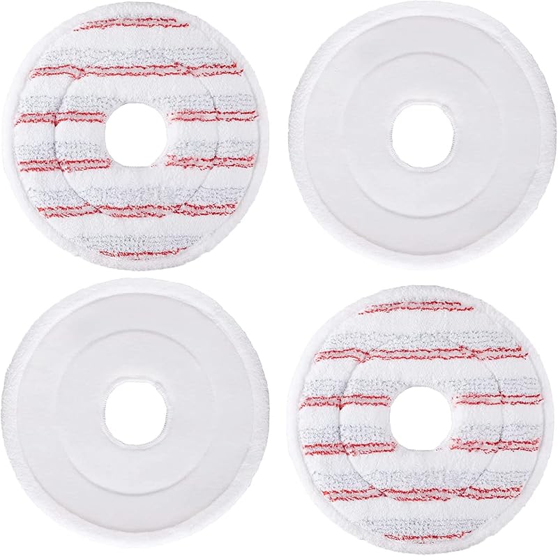 JILAN 4PK Mop Head Pads for Vileda Spin & Clean Mop Refill Washable Microfiber
