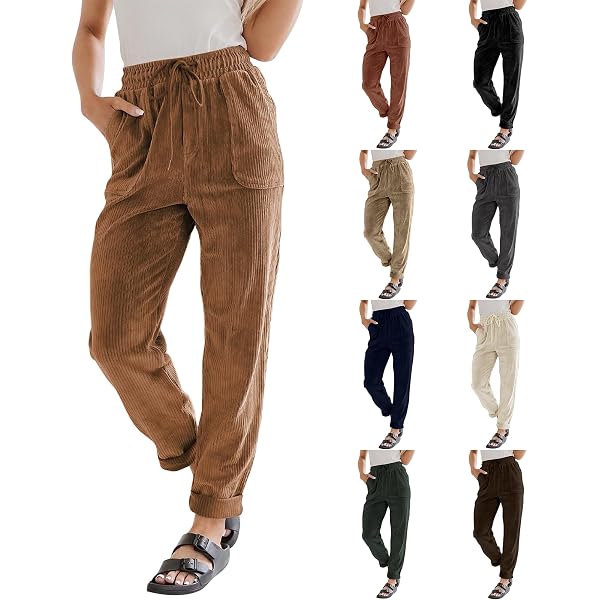 Women's Corduroy Pants – High Waisted, Straight Leg, With Pockets (Business Casual)