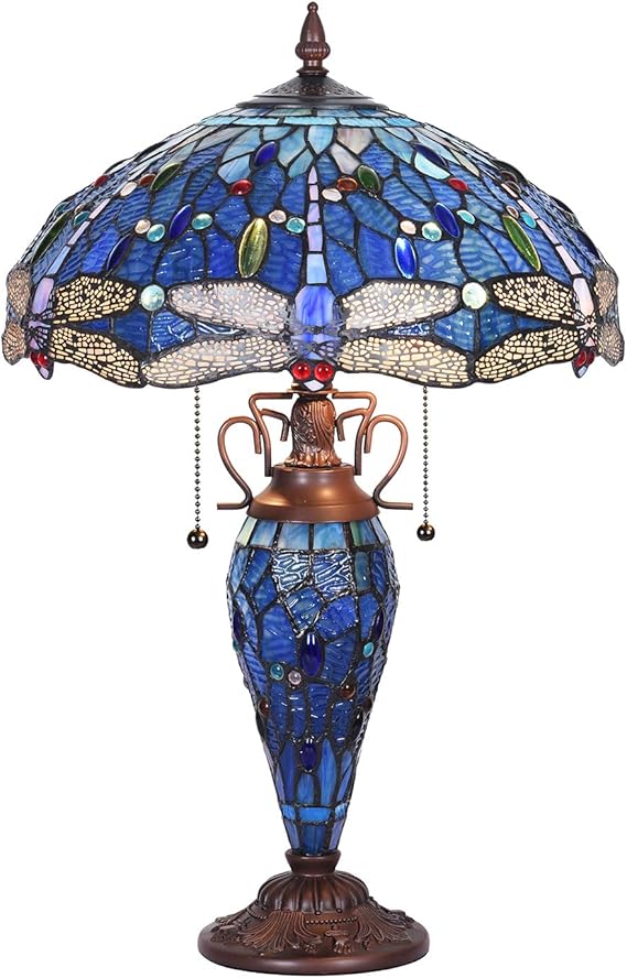 Capulina Tiffany Table Light, 3Light Tiffany Style Table