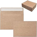 100 Pack 4x6 Envelopes for Invitations, Brown Kraft