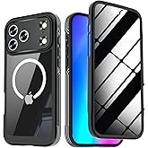 KEKBOXQ for iPhone 17 Pro Magnetic Case with Built-in Privacy Screen Protector,Compatible with MagSafe,360° Full Body Shockproof Anti-Spy Phone Cases Cover for iPhone 17Pro,Black