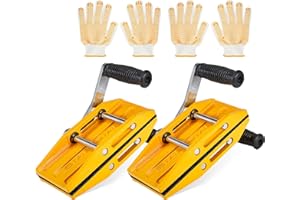 PILIDA Double Handed Stone Carrying Clamps,Panel Carriers Lifting Tools,660 LBS Heavy Duty Carry Clamp for 0-2.36in Glass Quartz Slabs Marble with Rubber-lined,Granite Lifting Clamp 2Pack Yellow