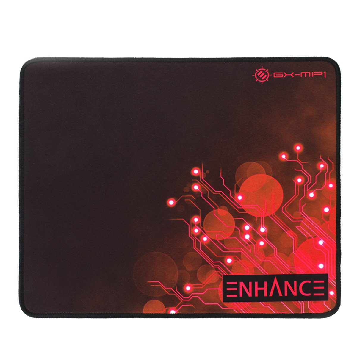 ENHANCE Large Mouse Mat Gaming Mouse Pad with Anti-Fray Stitching, Non-Slip Rubber Base, and High Precision Tracking - XL Big Ergonomic Mouse Mat Voltaic Series - Red Circuit Design