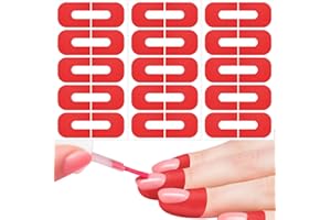 SmallCat 30 PCS Nail Polish Protector for Fingers, U Shape Nail Polish Protectors, Gel Nail Sticker, Finger Protection Cuticle Protector Tape for Nail Painting -Red