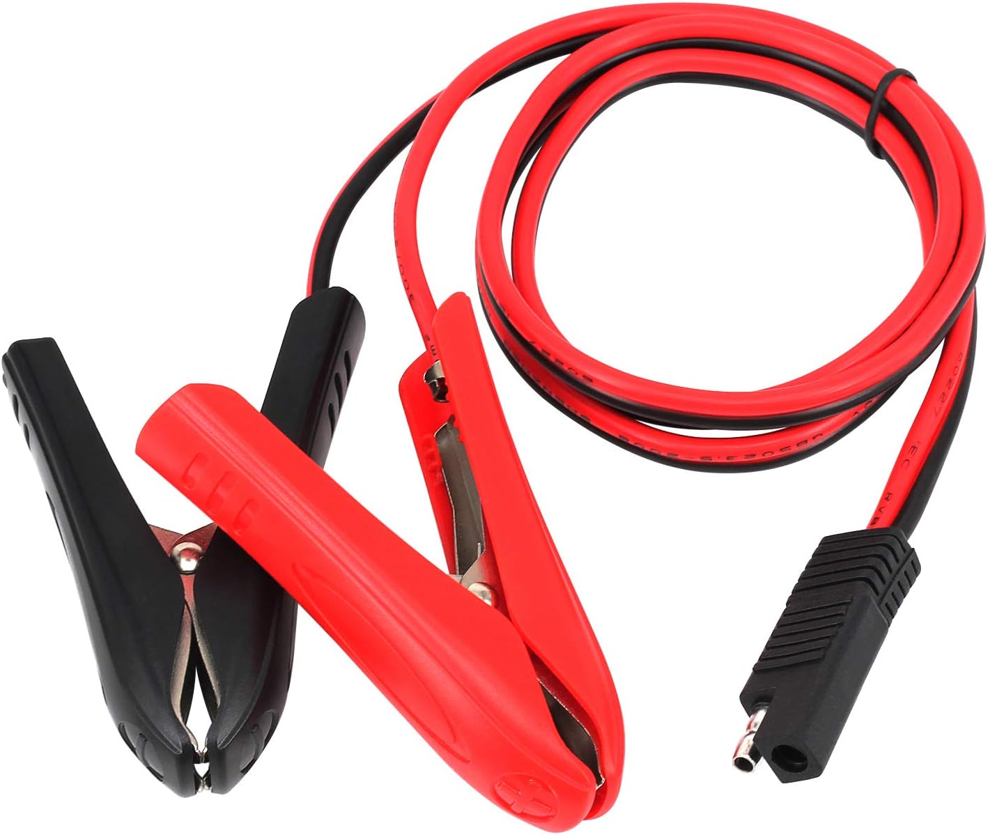 Pince Crocodile SAE Vers Batterie 1m 12V - Câble Déconnexion Rapide Panneau Solaire Voiture Moto