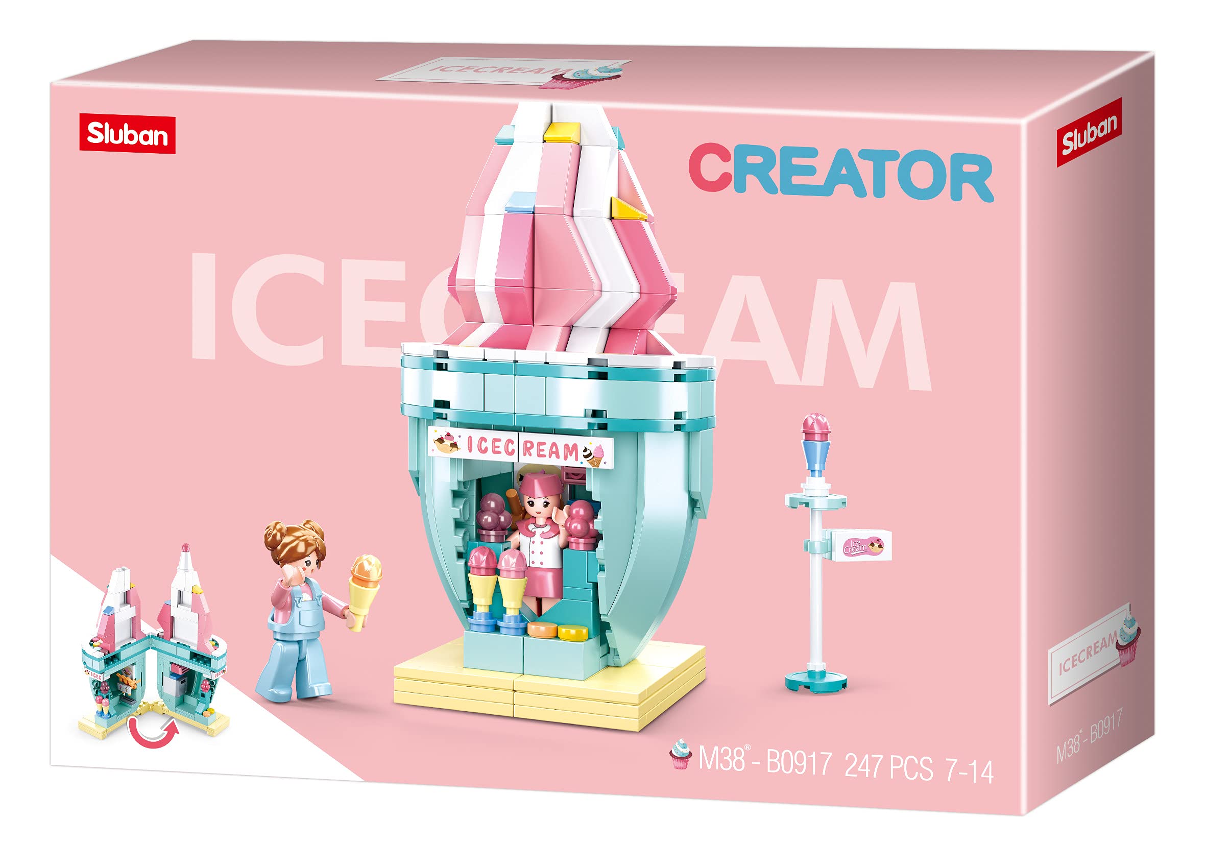 Sluban - Creator-Icecream 247 Pieces, M38-B0917, Multi-Colour