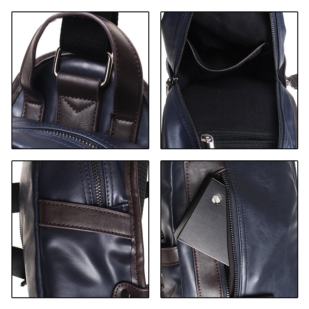 The Seventh Leather Sling Bag, Vintage Chest Shoulder Backpack Sling Satchel Bag for Hiking Camping Travel Outdoors for men