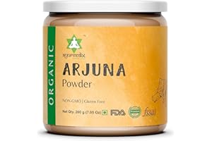 ayurvedix Organic Arjuna Bark Powder, Arjunal Chhal Herbal Supplement, Non-GMO, Vegan Herbal Powder - (200gm/7.05oz, Pack of 2)