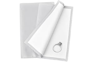 SEVENWELL Silver Polishing Cloth, Jewelry Cleaner Cloth for Sterling Silver Jewelry, Gold, Platinum, Silverware, Diamonds, Gemstones, Coins (Light Gray)