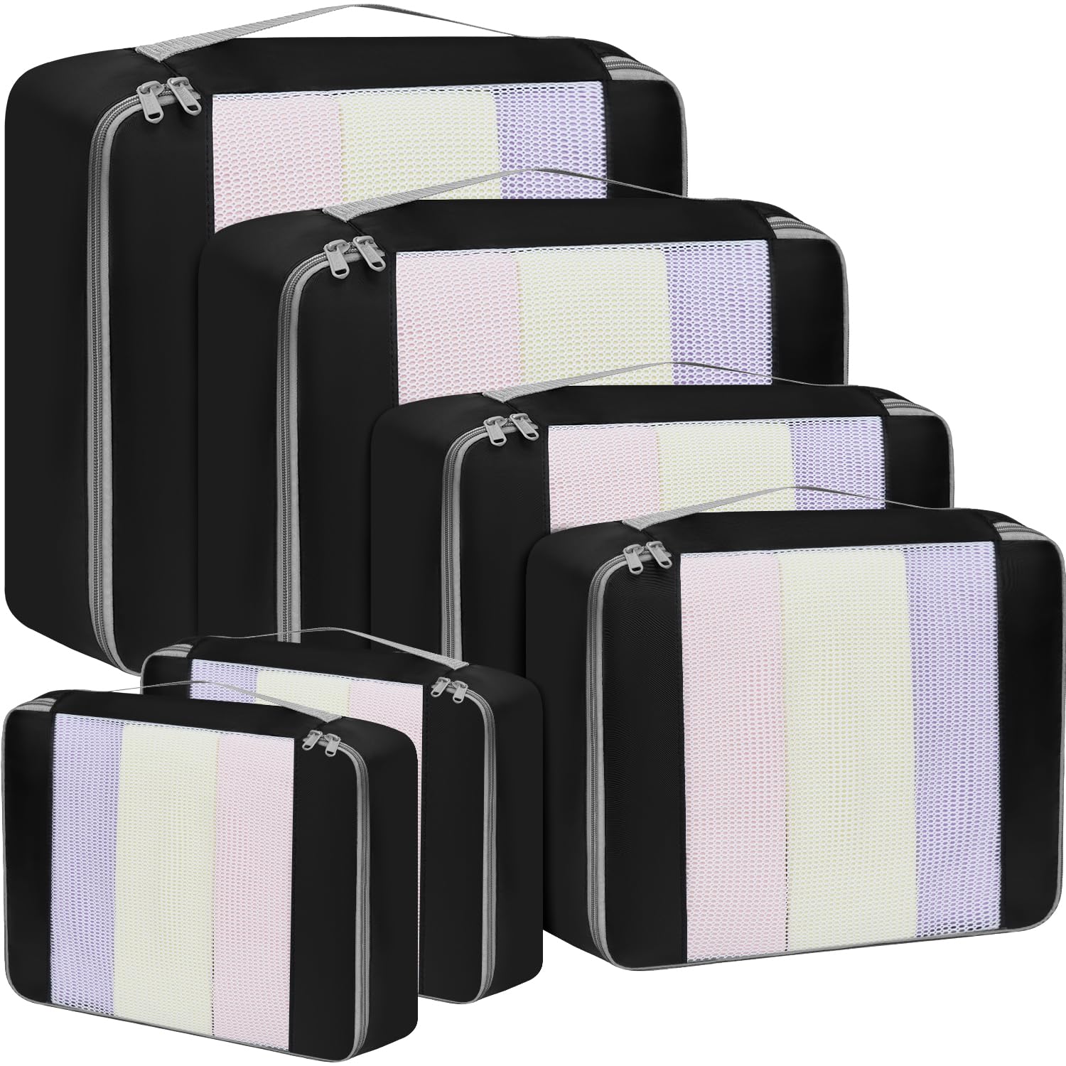 Photo 1 of (used item) BAGAIL 6 Set Packing Cubes Various Sizes Packing Organizer for Travel Accessories Luggage Carry On Suitcase-Black