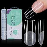TOMICCA 240Pcs Medium Square Gel Nail Tips 12 Size Half Matte Full Cover view 1