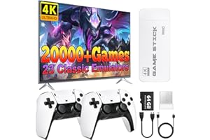 XISKT 20000+ Wireless Retro Gaming Console, Retro Gaming Stick,Classic Retro Play Plug and Play Video Gaming Stick, 4K HD HDMI TV Game Stick (64G)