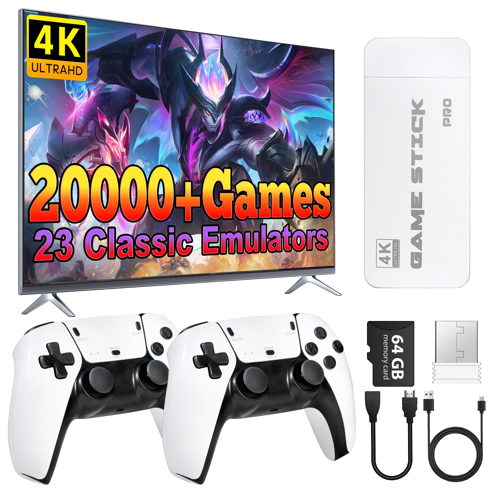 20000+ Wireless Retro Gaming Console, Retro Gaming Stick,Classic Retro ...