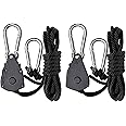 Hydro Crunch 106006 D940003500 1/8" Adjustable Ratchet Hangers for Hydroponics, Reflectors & Grow Light Fixtures (Set of 2-Holds 150 lbs.), Black
