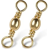 SILANON Barrel Swivels Fishing Tackle,60/120pcs Rolling Ball Fishing Swivels Connector Stainless Brass Solid Rings High Strength Saltwater Fishing Swivels Accessories