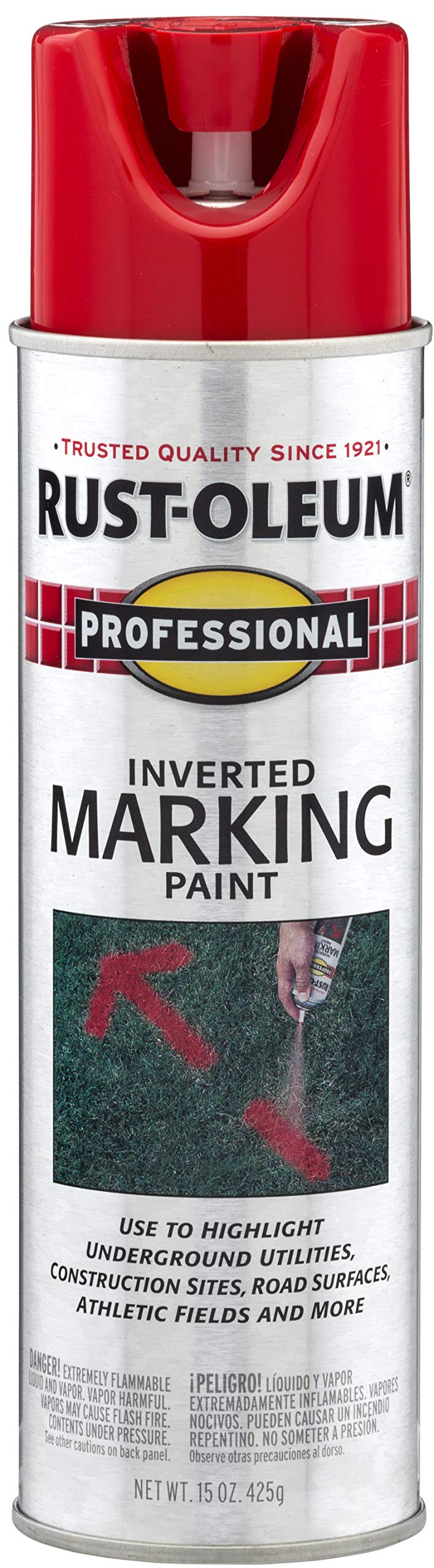 RustOleum 2564838 Professional Inverted Marking Spray Paint, 15 oz, Safety Red Buy Online in