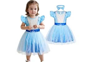COTRIO Infant Baby Girls Princess Dress Halloween Costumes Toddler Tulle Tutu Fancy Party Dress Birthday Outfit with Headband