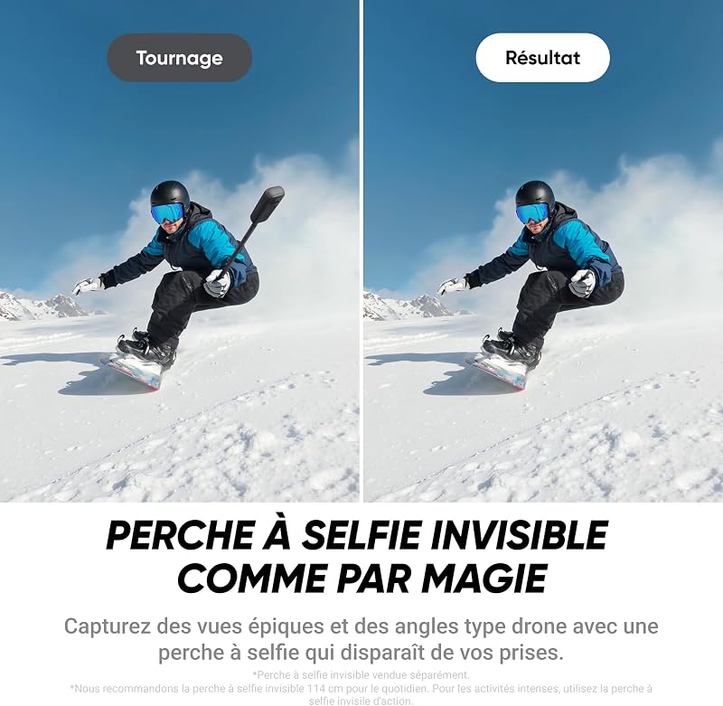 X4 Air Pack Démarrage Noir - Caméra 360 8K, Légère 165 g