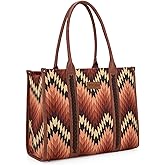 Montana West Wrangler Large Tote Bag for Women Western Structured Shoulder Bag with Laptop Compartment