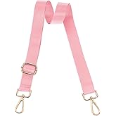 uxcell Wide Shoulder Strap, 2.5cm Adjustable Purse Strap Replacement Crossbody Strap for Shoulder Bag Handbag, Pink, Light Gold Pull Core Buckle