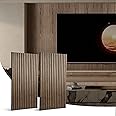 Acoustic Wood Slat Panels for Wall and Ceiling, 2 Pcs Soundproof Wooden Boards, 3D Noise Sound Dampening Decoration 47.2”x 23.8” - Walnut