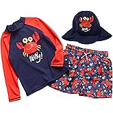 SGMWVB Baby and Toddler Boys' 3-Piece Swimsuit Set Bathing Suit with Hat