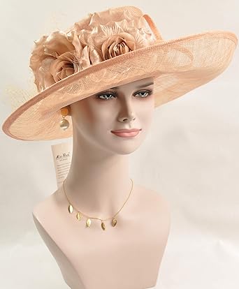 peach wedding hat