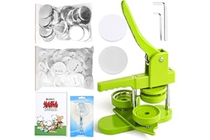 folconroad Button Maker Machine 58mm Pin Installation-Free DIY Pin Badge Button Maker Press Machine Punch Press with Free 100pcs Parts Pictures Circle Cutter Magic Book
