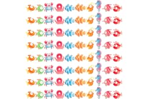 TEENZEE 100 Pcs Mini Resin Sea Animals Variety Tiny Ocean Animals Figures Miniature Little Small Animal Figurines Bulk for Micro Fairy Garden Landscape Dollhouse Accessories Hide Crafts Decor Aquarium