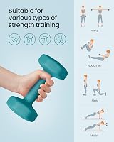 SONGMICS 6 Dumbbells Set with Storage Stand Neoprene Hex 1/2/3 kg Lime Teal view 4
