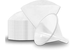 Birllaid Non Woven Filter Cones Filter Cooking Oil Clean Filtering Deep Fryer, Package of 1 Cone Holder and 50 Filter Cones