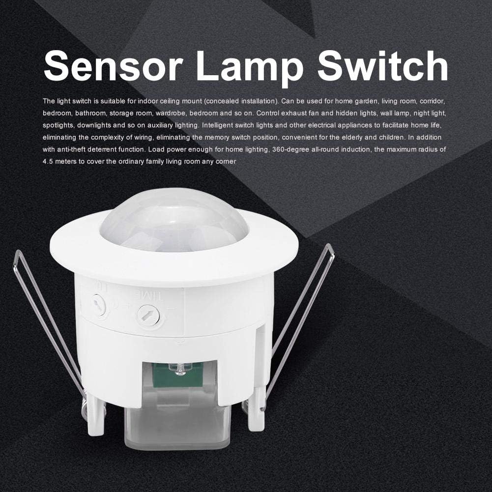 360 Degree Infrared Motion Sensor, Recessed Ceiling PIR Detector 110-240V AC, 7.6 x 7.9cm - Image 3