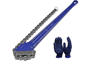 KARRYTON 36" Chain Pipe Wrench 4.3" - 7.5" Pipe Diameters, 30" Chain Length Max Breaking Load 15000Lbs, Heavy Duty Plumbing Tool for Pipe Installation, Oil Fields Operations and Maintenance