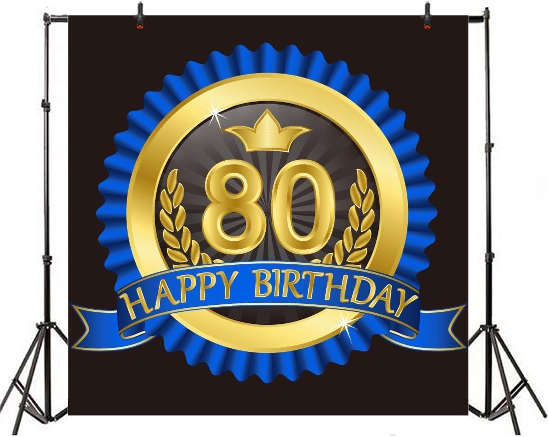 Photo Backgrounds Goeoo 7x7ft Photo Booth Backdrop 80th Birthday Drcorations Blue Gold Barley Badge Emblem Eighty Years Old Birthday Party Bash Photo Background Photo Studio Props Nordicid Com