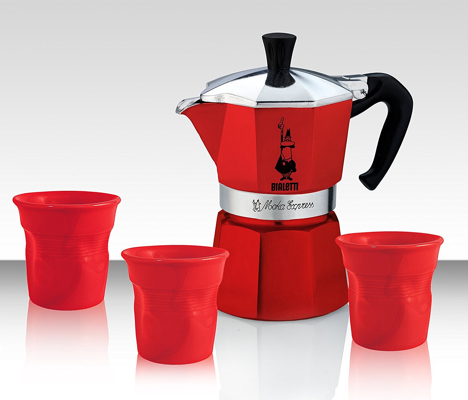 Bialetti Set Mocha Red with 3 Red Cups, Limited Edition Amazon.co.uk