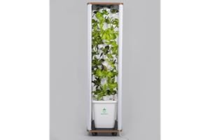 DPROOTS Hydroponics Tower Growing System，45 Pods Vertical Indoor Garden，360° Full-Spectrum Lights, Automatic Water Circulation System，Suitable for Leafy Greens and Herbs，Include Seed Starter Tray