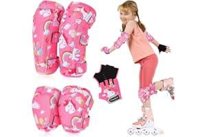 CLISPEED Knee Pads for Kids: Knee Elbow Pads Wrist Guards, Toddler Sports Protective Gear Set for Outdoor Activities Skating Biking Cycling Skiing Skateboard Scooter (4-8 Years)