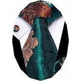 YourTies Paisley Tie Sets Floral Necktie Handkerchief Cufflinks Set Silk Woven Ties Business Wedding Party
