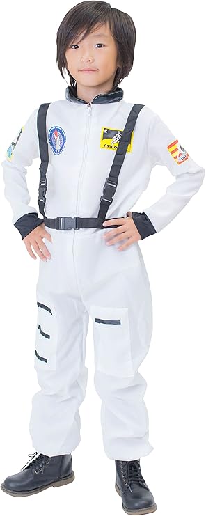 Amazon Next Design 宇宙飛行士 キッズコスチューム 宇宙服 ハロウィン クリスマス L 身長1 130cm ホワイト キッズコスチューム おもちゃ