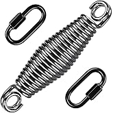 Heavy Duty Swing Spring for Hammock Chair, Porch Swing, Hammock Stands, Heavy Bag Mount, Innovative Conical Shape & Double Closed Ring Design Up to 400lbs, w/Locking Carabiners SELEWARE