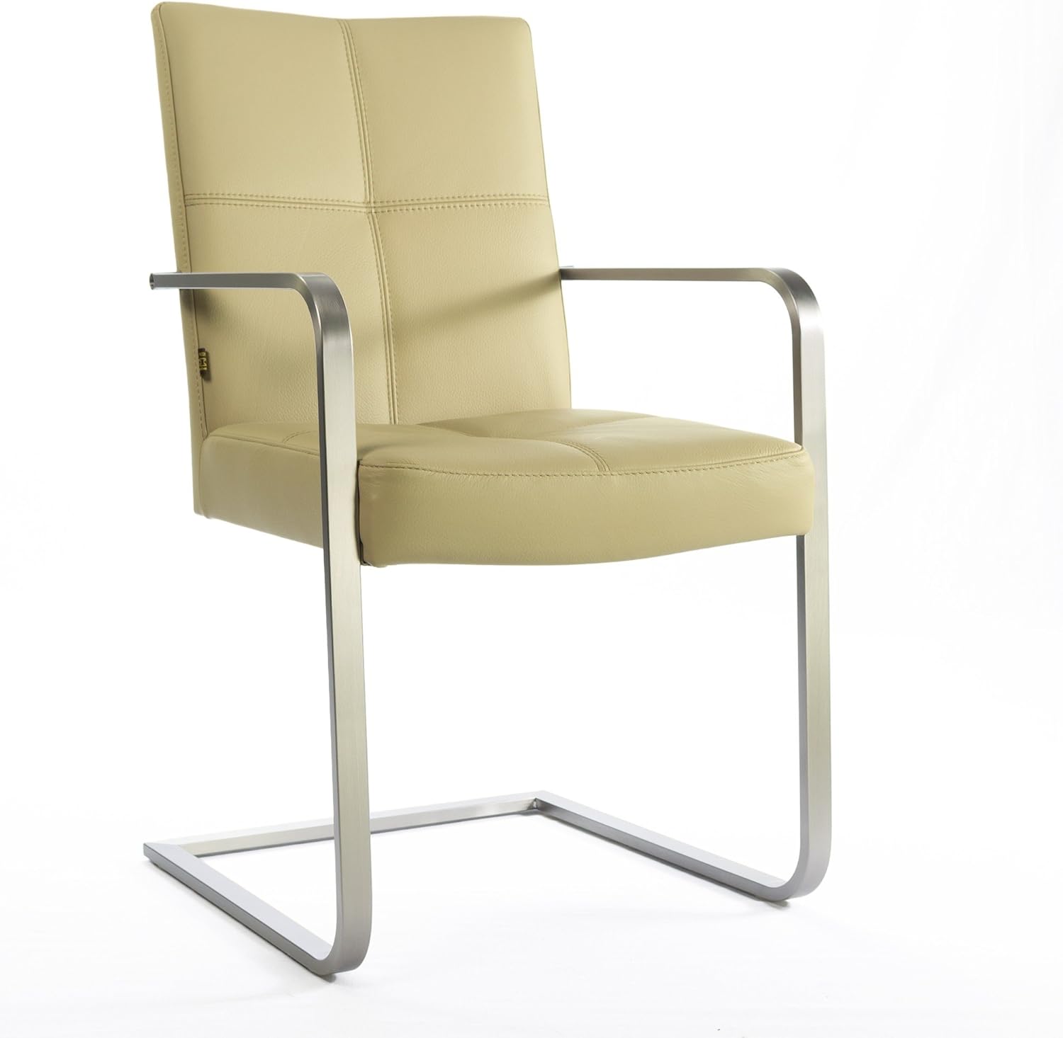 Amazon.de: SIX Freischwinger Armlehnstuhl Libero Rindsleder Mocca Edelstahl