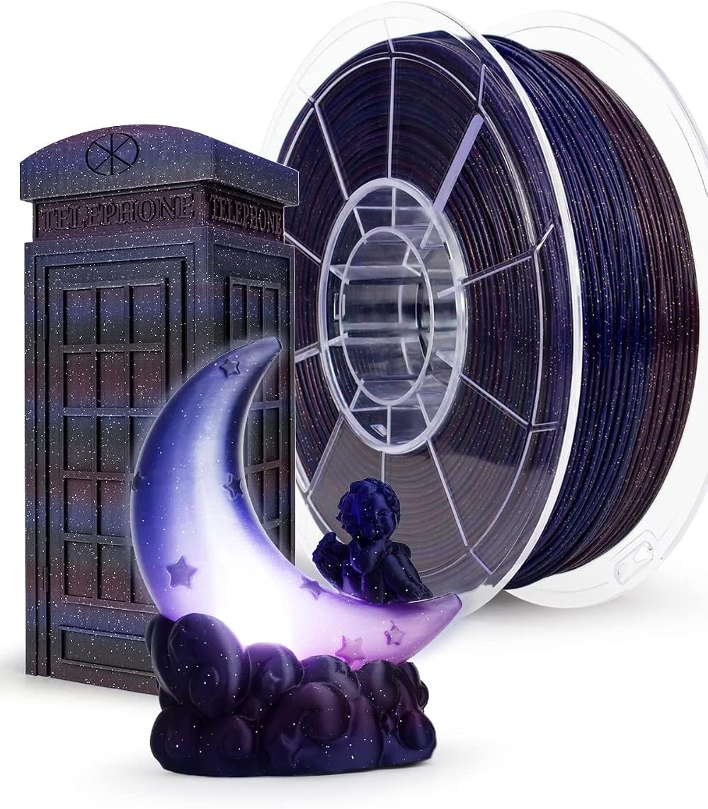 ZIRO Multicolor Gradient Twinkling PLA Filament 1.75mm Starry Sky 1kg 3D Printer