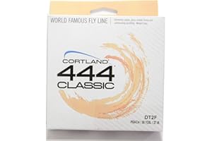 CORTLAND 444 Peach Fly Fishing Line with Front Welded Loop - 90 FT Durable Easy Casting Ultra Supple High Floating Classic Se