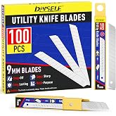 DIYSELF 100 Pack Utility Knife Blades, 9mm Box Cutter Blades Refills (60&deg;) | Bulk Refill Supply, Box Cutter Replacement Blades for Cartons, Paper &amp; Warehouse Use, High Carbon Steel